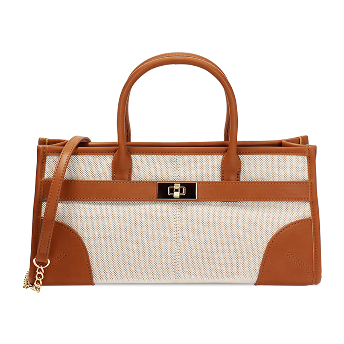 Mini bag donna beige in canvas