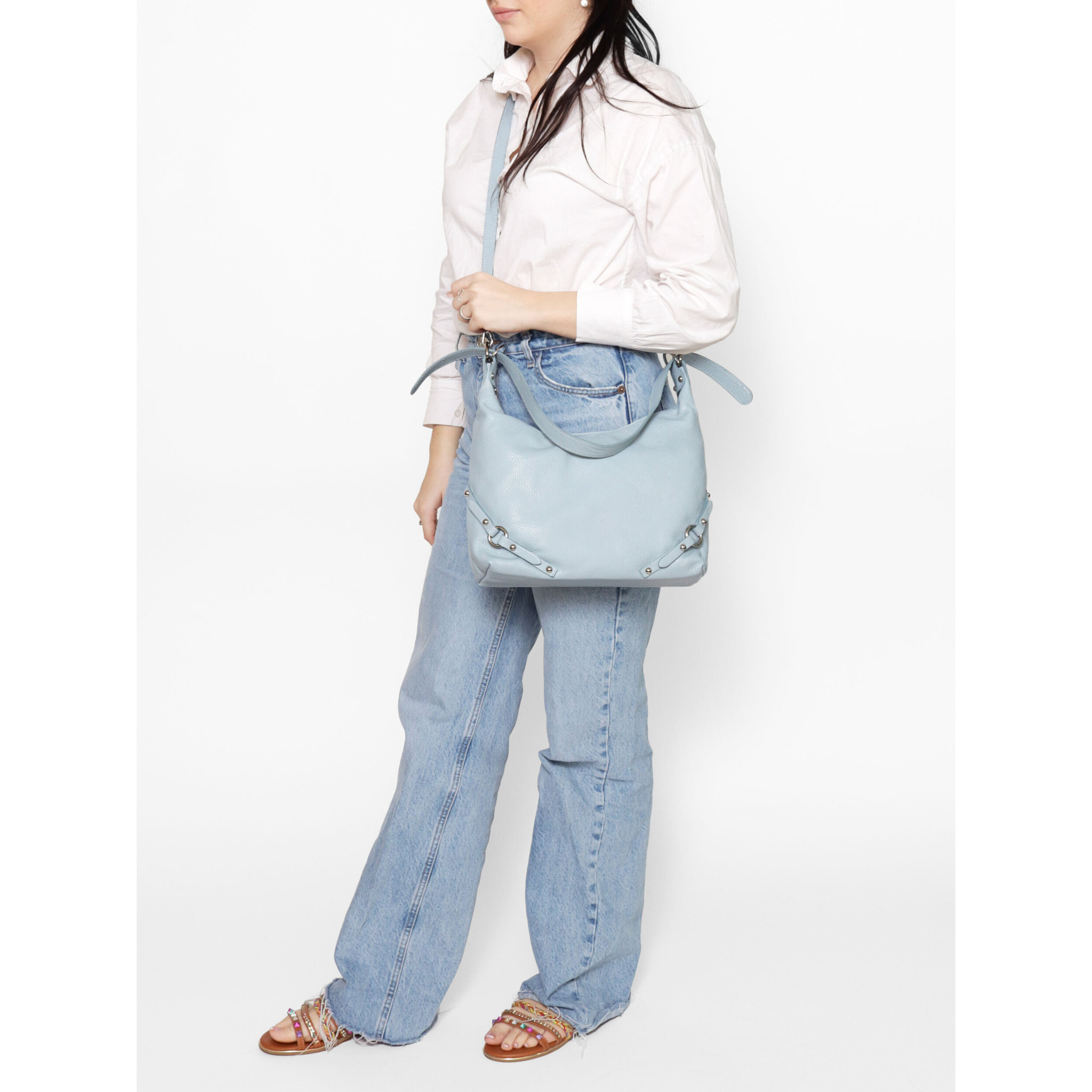 Borsa a spalla da donna In Vera pelle Made in Italy 30x30x9 cm