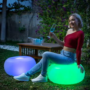 Asiento Hinchable con LED Multicolor y Mando a Distancia Pulight InnovaGoods - Blanco