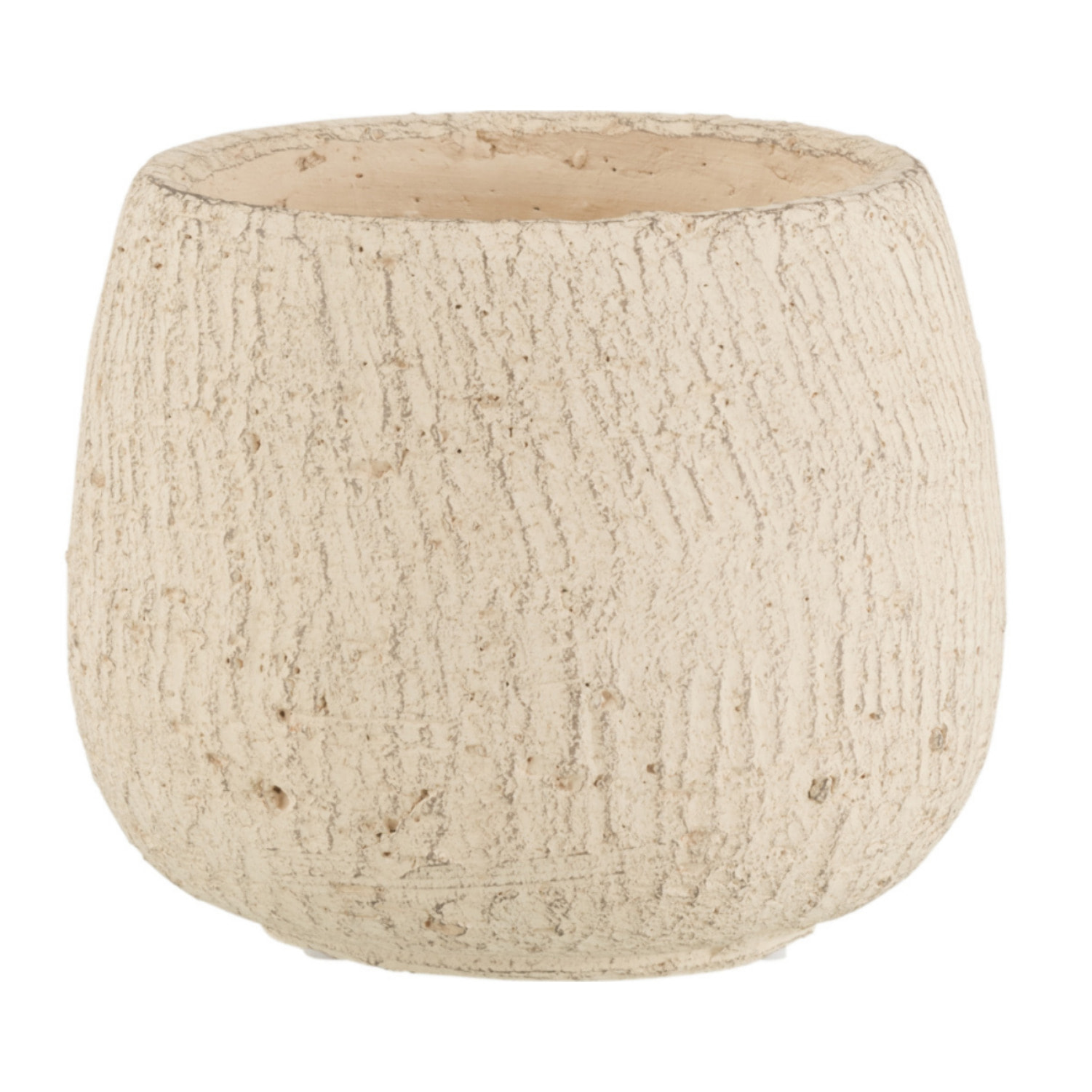 J-Line cache-pot Irrégulier - céramqiue - gris/beige - small - 2 pièces - Ø 14 cm