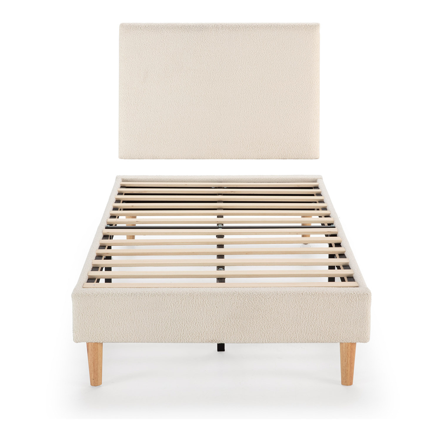 Base tapizada + cabecero Niebla Beige