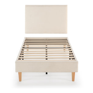 Base tapizada + cabecero Niebla Beige