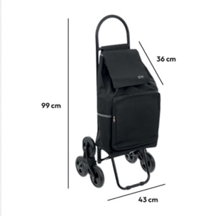 Chariot de course 6 roues Métal noir Nomade