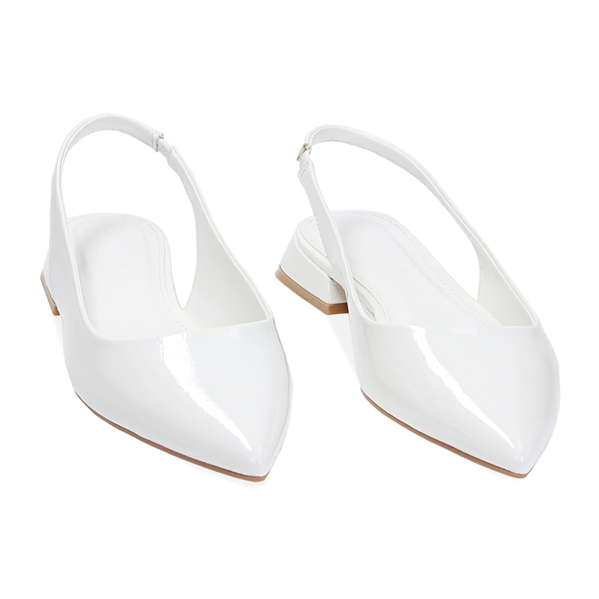 Ballerine slingback bianche in naplack