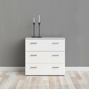 Cassettiera Adal, Settimino multiuso, Comò camera da letto, Mobile con cassetti, 74x36 h70 cm, Bianco