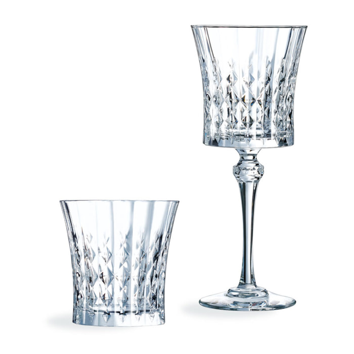 Set di 16 bicchieri da vino e acqua Lady Diamond - Cristal d'Arques