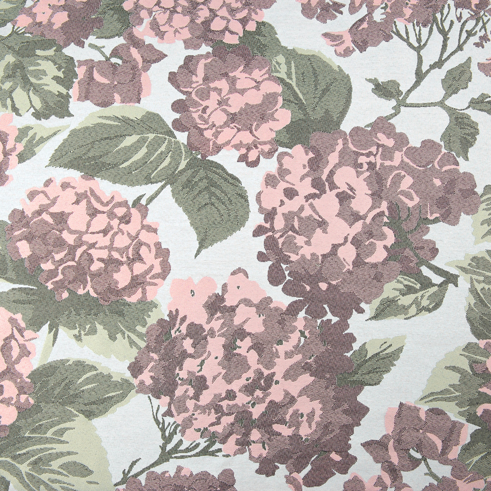 Rideau jacquard à motif hortensia - Rose