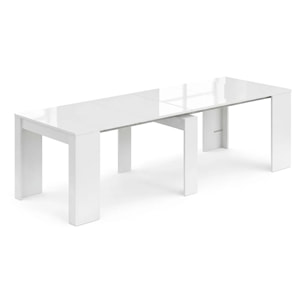 Mesa consola extensible en blanco 50-235x90 cm Denis Blanco