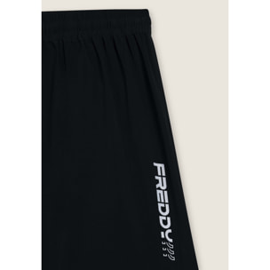 Shorts slim con tasche zip e coulisse in vita