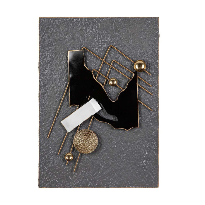 Adorno Pared Metal Gris Negro 51x7x74 Cm