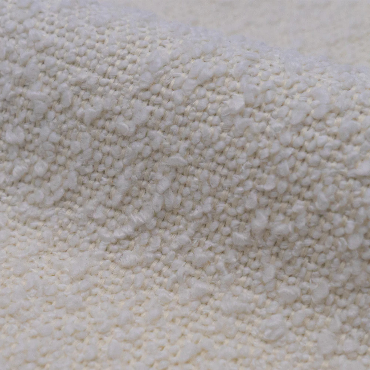 Tête de lit en tissu bouclé beige 160 cm - Eva