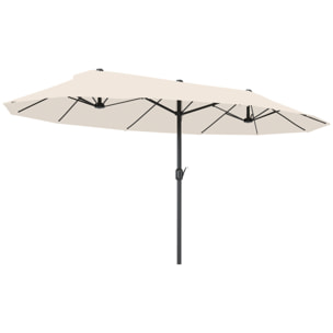 Parasol double – Grande zone d'ombre – Ouverture à manivelle