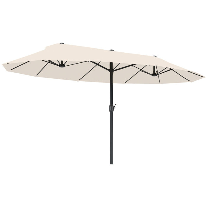 Parasol double – Grande zone d'ombre – Ouverture à manivelle