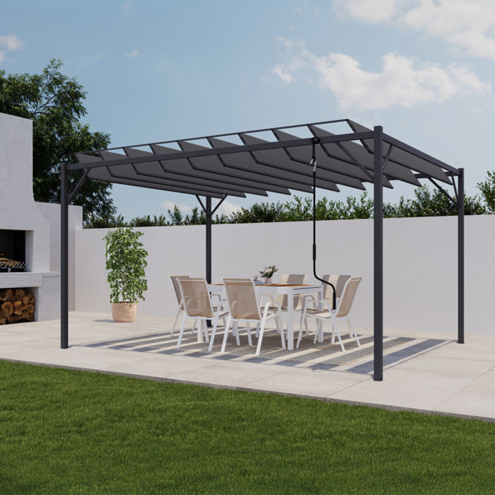 Pergola Venice 3x4m lames orientables gris