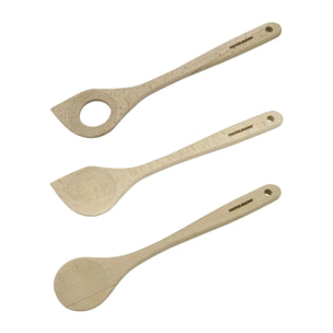 Lot de 3 cuillères en bois 30 cm Fackelmann Nature