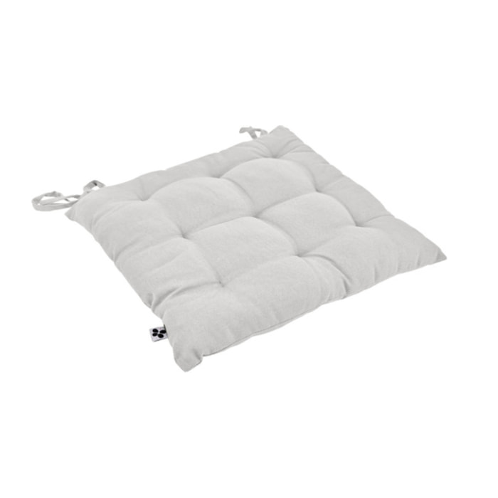 Coussin / Galette de chaise 38 x 38 cm en coton avec nouettes - KALA