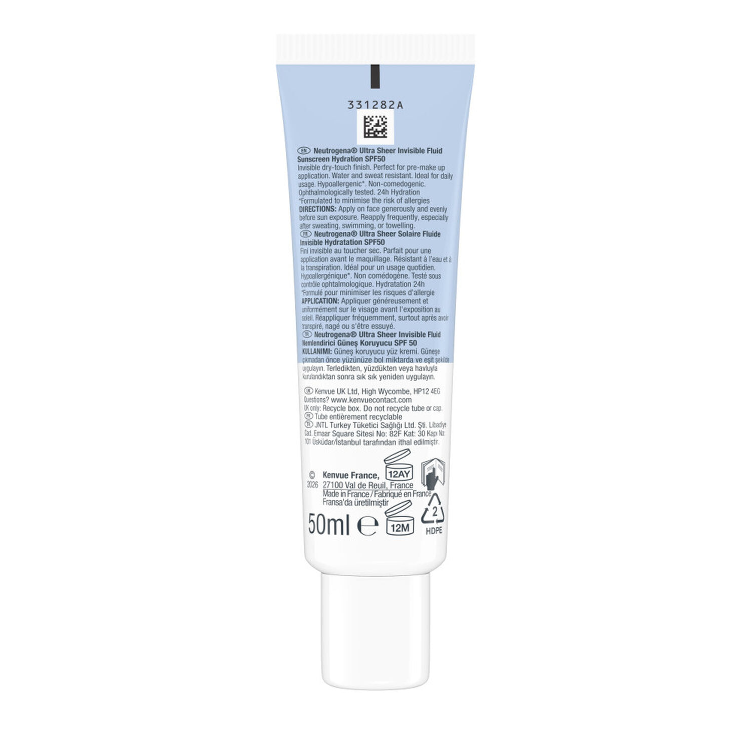 Ultra Sheer SPF 50 - Fluide Solaire Invisible Ultra Sheer Hydratation 50 ml