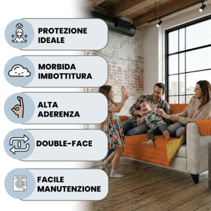 COPRIDIVANO TRENDY, Waterproof, Microfibra, No Stiro, Doubleface - ARANCIONE/GIALLO