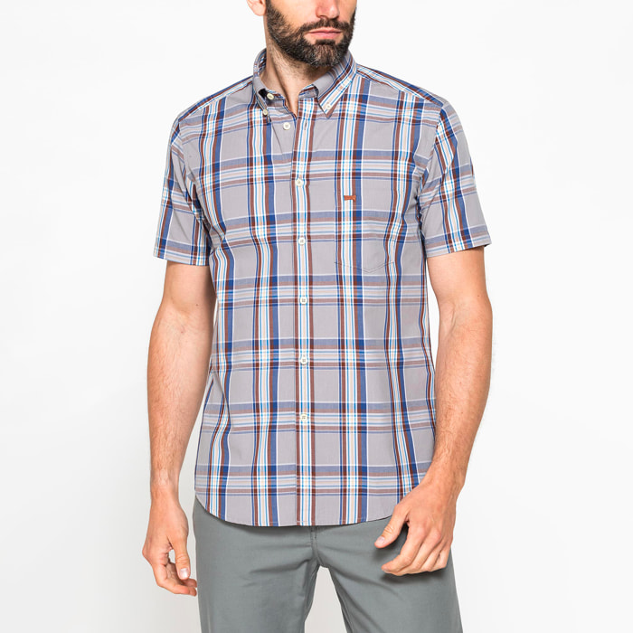 CAMICIA A MANICA CORTA IN COTONE CON FANTASIA