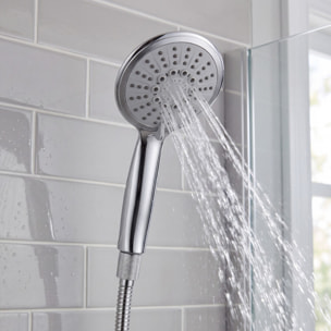 Pommeau de douche MSV Davi Ø 113 mm – 3 jets – Économie d'eau 52 % – Chromé