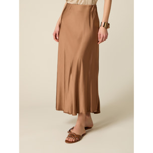 Oltre - Gonna in raso di viscosa - Marrone