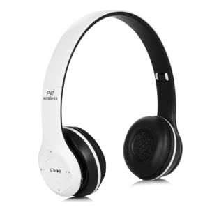 Cascos auriculares P47 Bluetooth 5.0 +EDR con radio FM incorporada y lector de Micro SD.