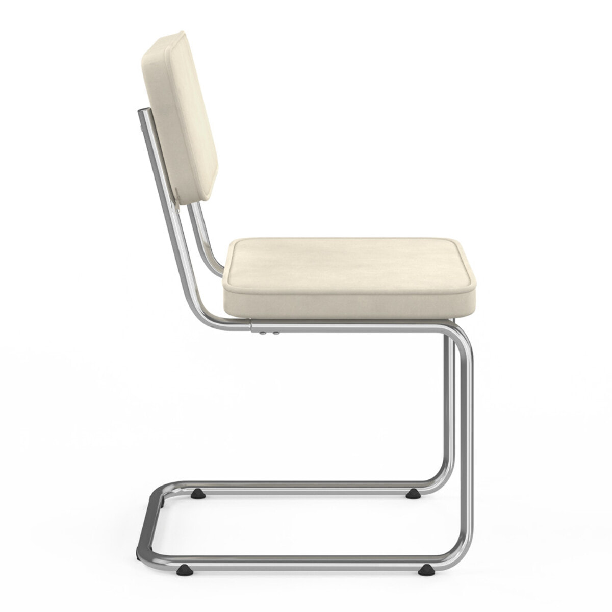 Chaises Naya en velours crème et pied métal - lot de 4