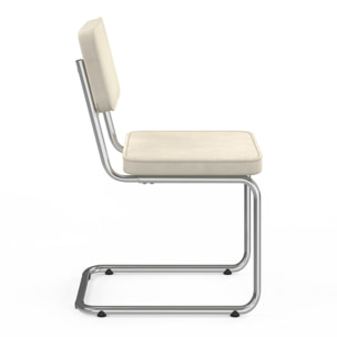 Chaises Naya en velours crème et pied métal - lot de 4