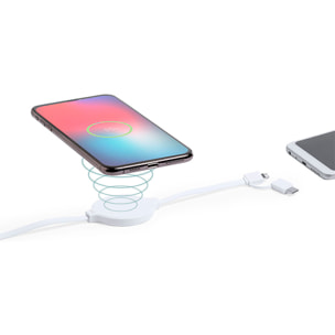 Caricabatterie wireless da 5 W. Connessione Micro USB, Tipo C e Lightning