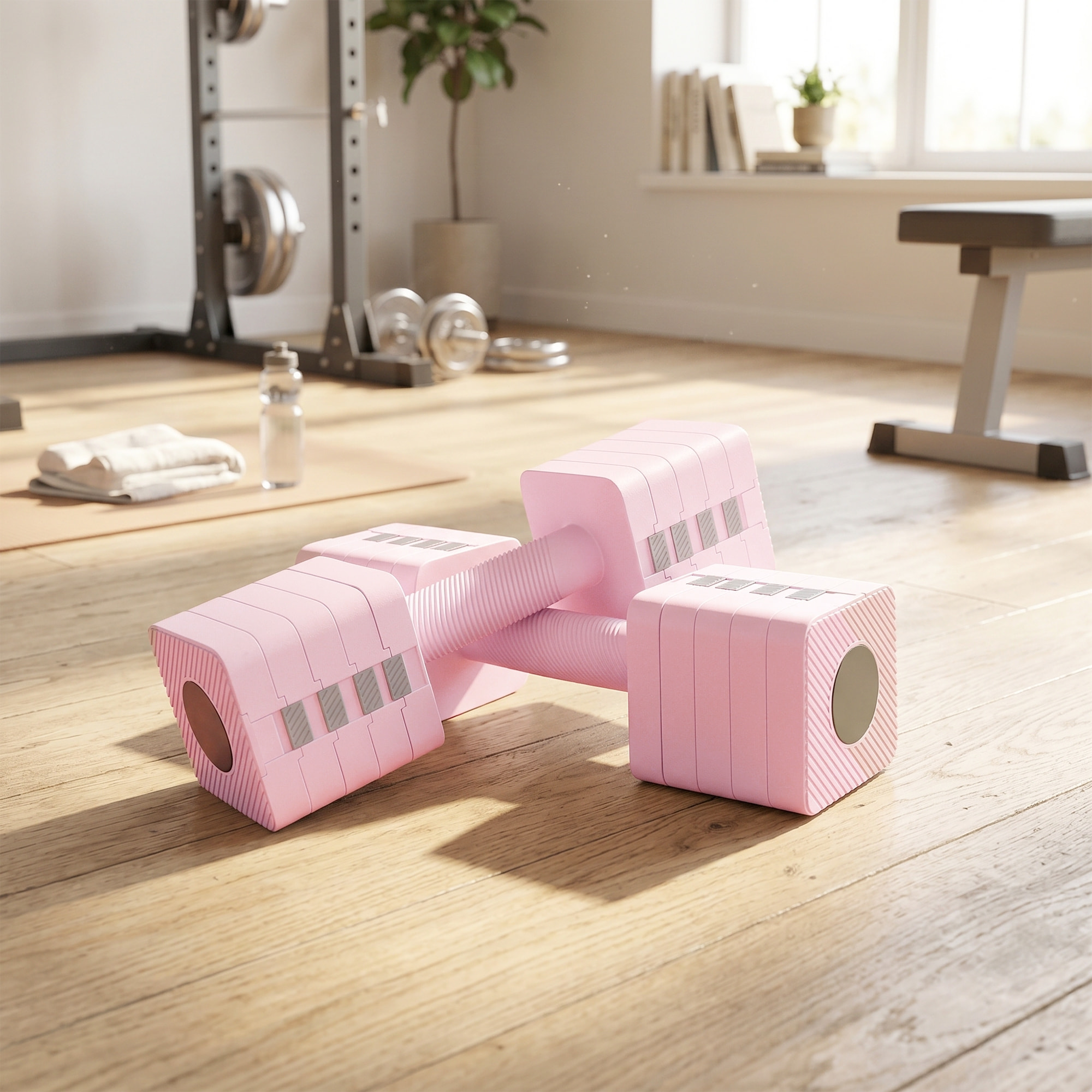 Haltères réglables total 10 Kg max. - haltères évolutives design rose