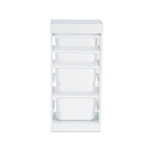 Meuble de rangement blanc enfant 4 bacs de rangement