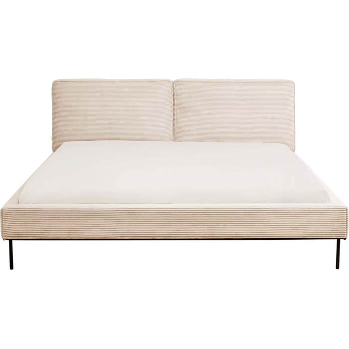 Lit East Side Cord côtelé 160x200cm crème Kare Design