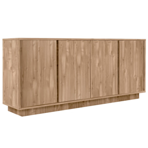 Buffet scandinave finition bois chêne 4 portes L180 cm COMO