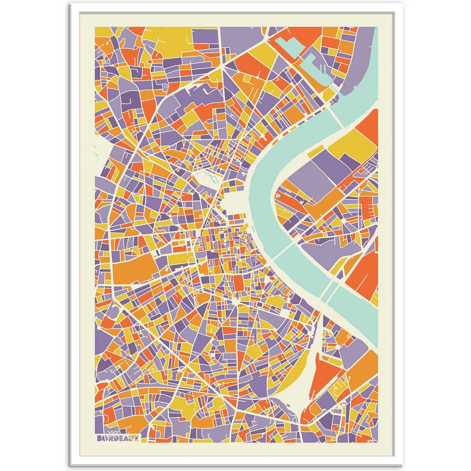 Affiche - Bordeaux Rainbow map - Muzungu