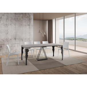 Consolle allungabile 90x40/300 cm Riza cemento telaio antracite
