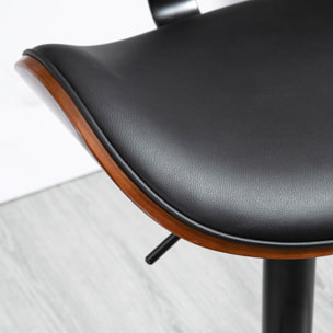 Lot de 2 tabourets de bar – Réglables et pivotants – Dossier et repose-pieds