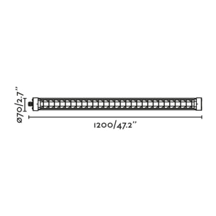 SCUBA LOUVER 1200 Lámpara plafón negra 36W