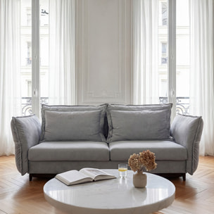 Canapé Velours Droit Convertible Verduro - 3 Places