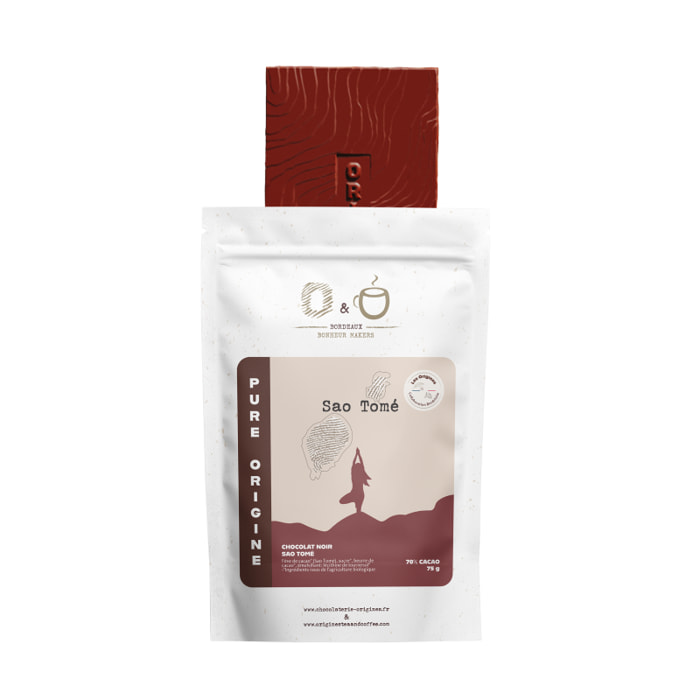 O&O Tablette de Chocolat Noir 70% BIO - Sao Tomé - 75g