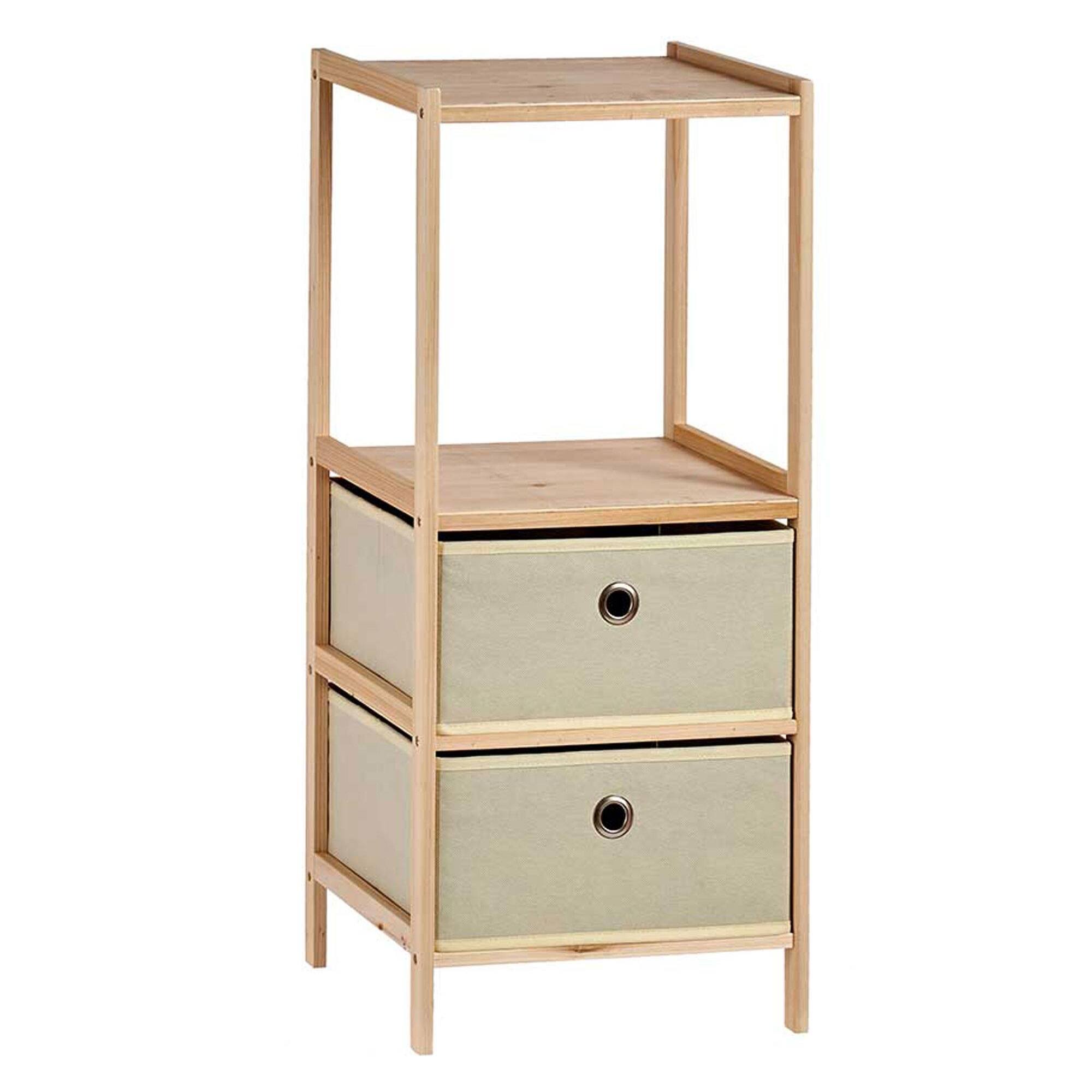 Estanteria 2 baldas 2 cajones natural colección kipit