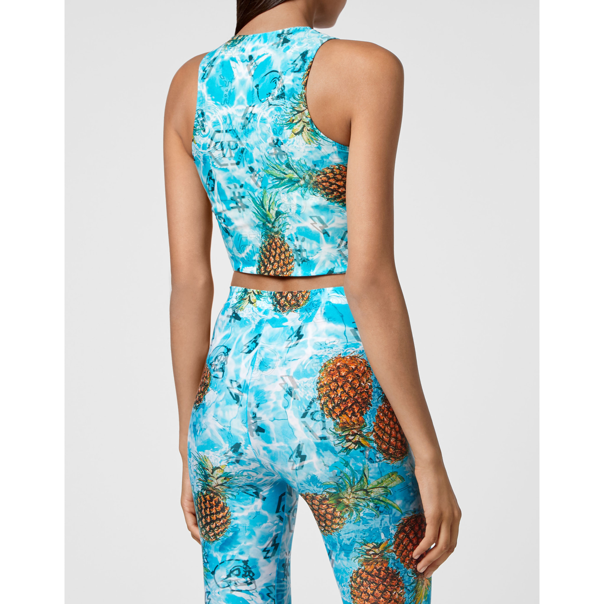 PHILIPP PLEIN Crop Top Pineapple Skies