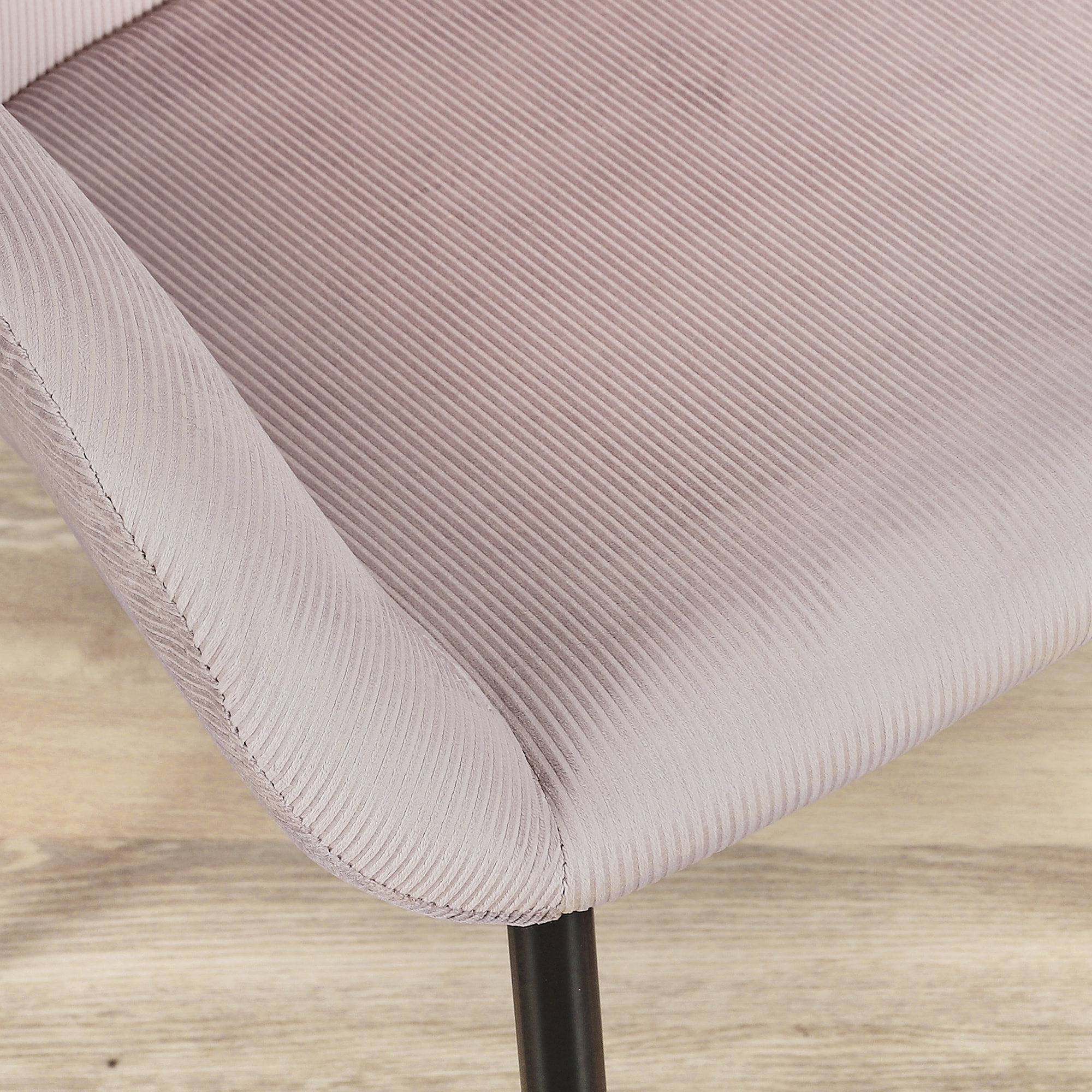 Fauteuil Giulia Rose Velours Cotele - Lot De 2