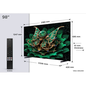 TV Mini Led TCL 98C79K 2025-98 pouces (248cm)