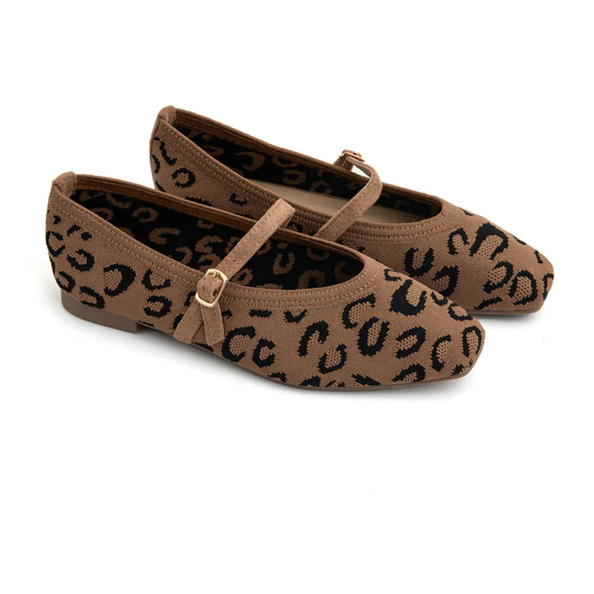 Ballerina micro-intrecciata in tessuto - LEOPARDATO