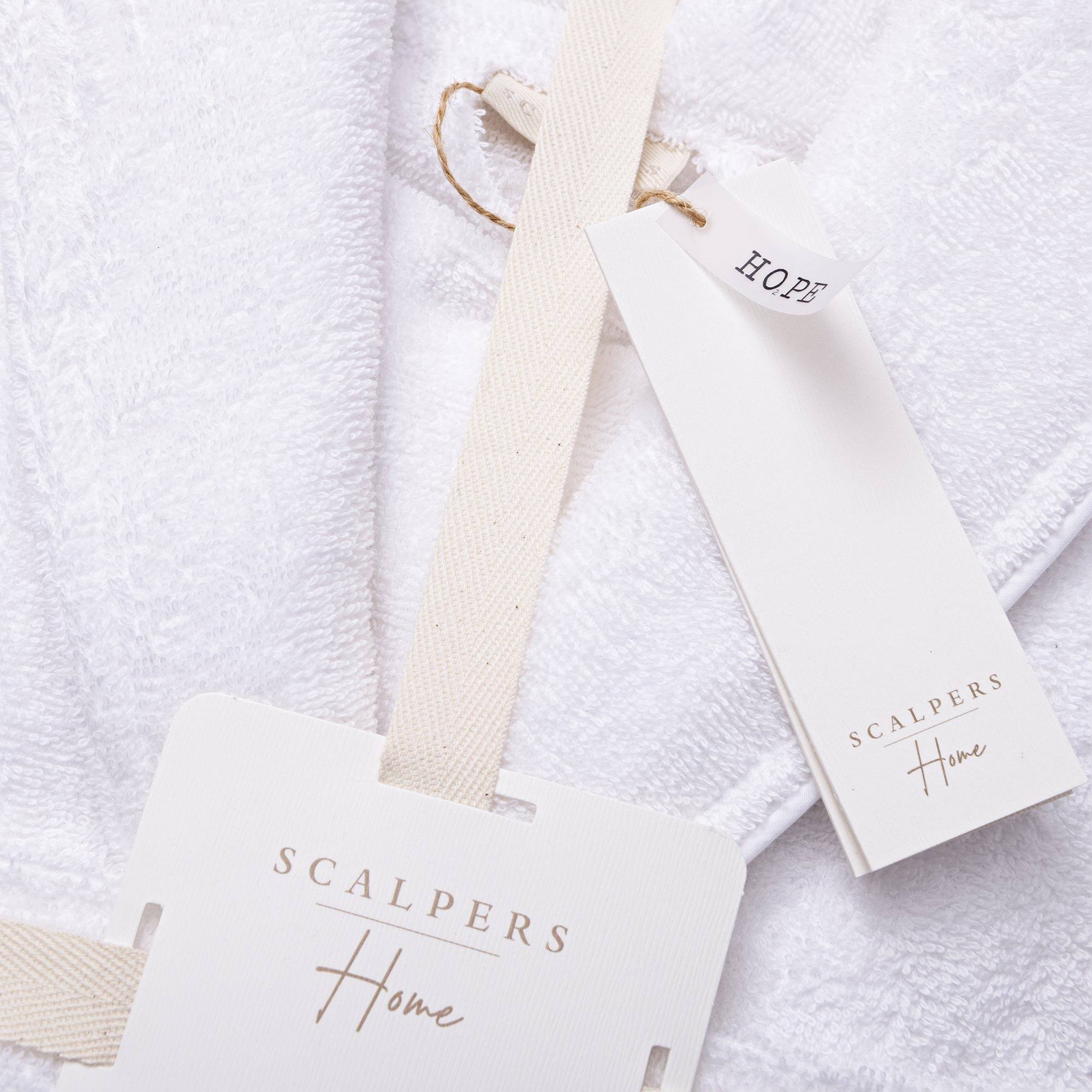 Albornoz 100%algodón 360gsm blanco con ribetes blancos scalpers home