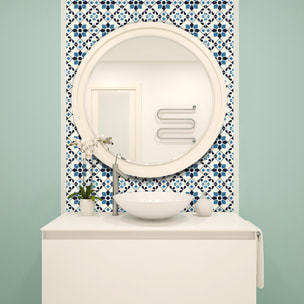 Stickers muraux - Sticker Mural Carrelage adhésif Cuisine Salle de Bain - 9 STICKERS CARREAUX DE CIMENT AZULEJOS ZARIA