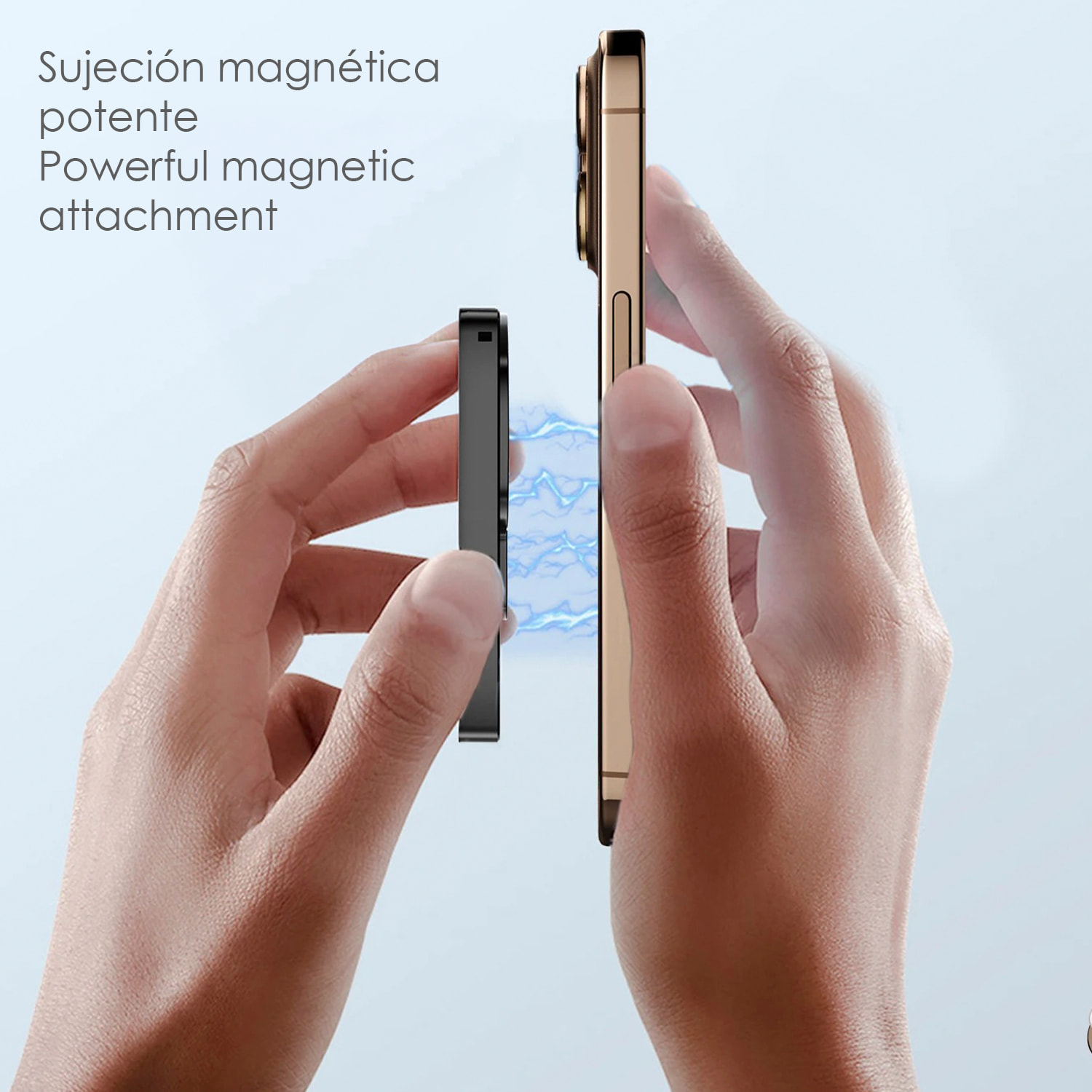 Pantalla selfie magnética inalámbrica de 4” con batería recargable, duplicación de pantalla 2,4G/5G de baja latencia, zoom 10X y audio. Compatible con iOS y Android.