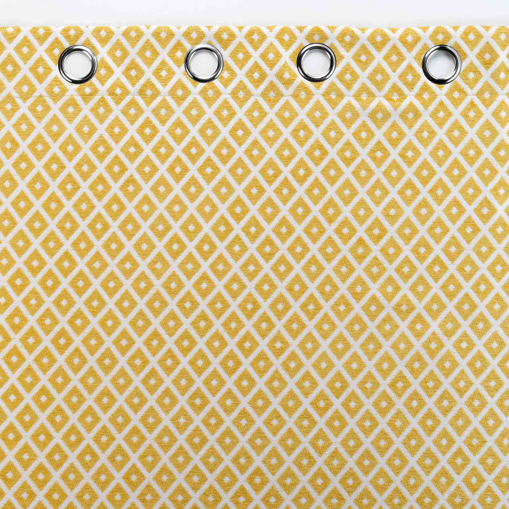 Rideau Jacquard motif losange - Jaune