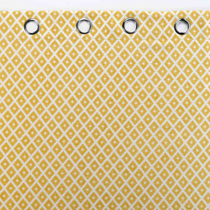 Rideau Jacquard motif losange - Jaune