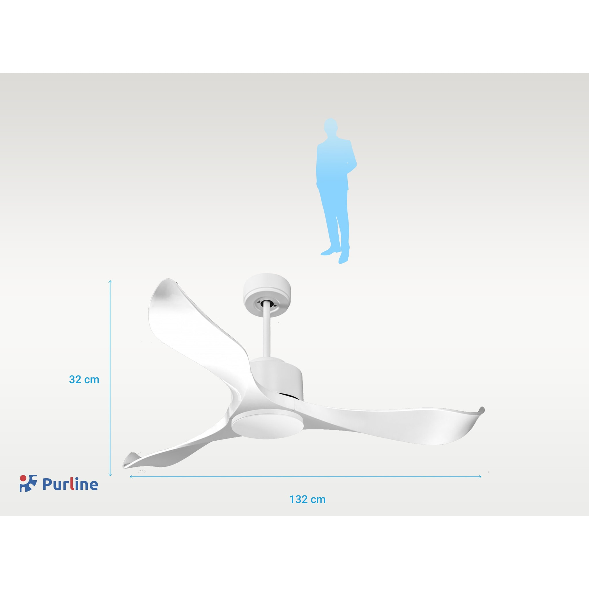 Ventilateur de plafond Wifi Moteur à courant continu Télécommande Adaptateur 2/3 Lames Hypersilence Mémoire Shopify Vendible (AUTOMATIQUE) 40   W Blanc